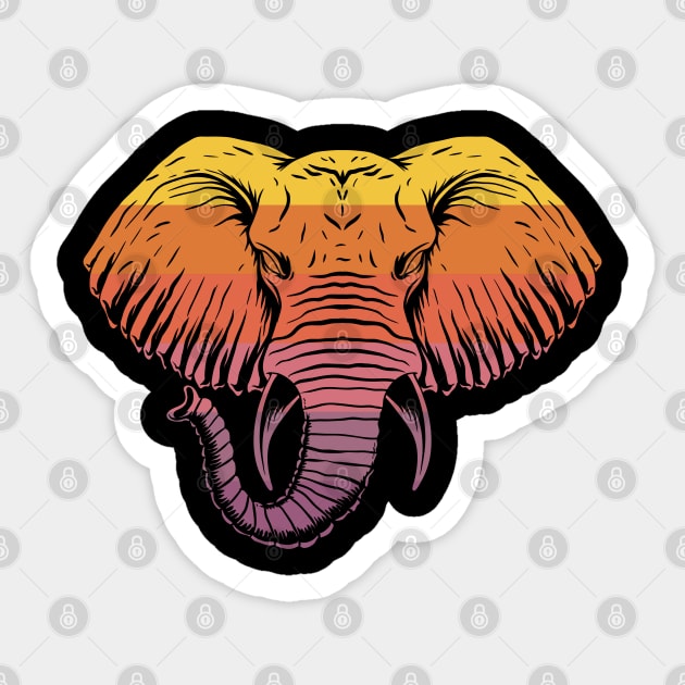 Retro Elephant Sticker by Dojaja